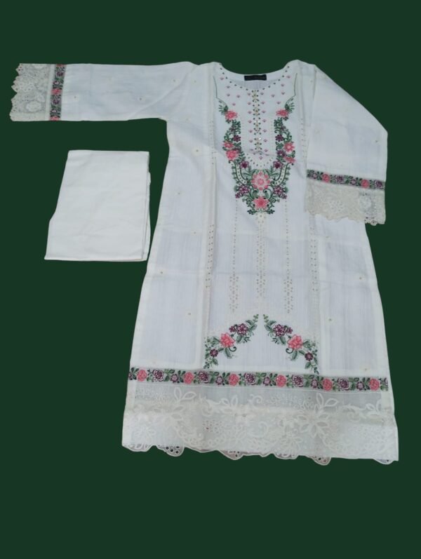 Eman Fatima Full Embroidered Chikankari Suit with Organza Patches – Elegant & Stylish Women's Wear